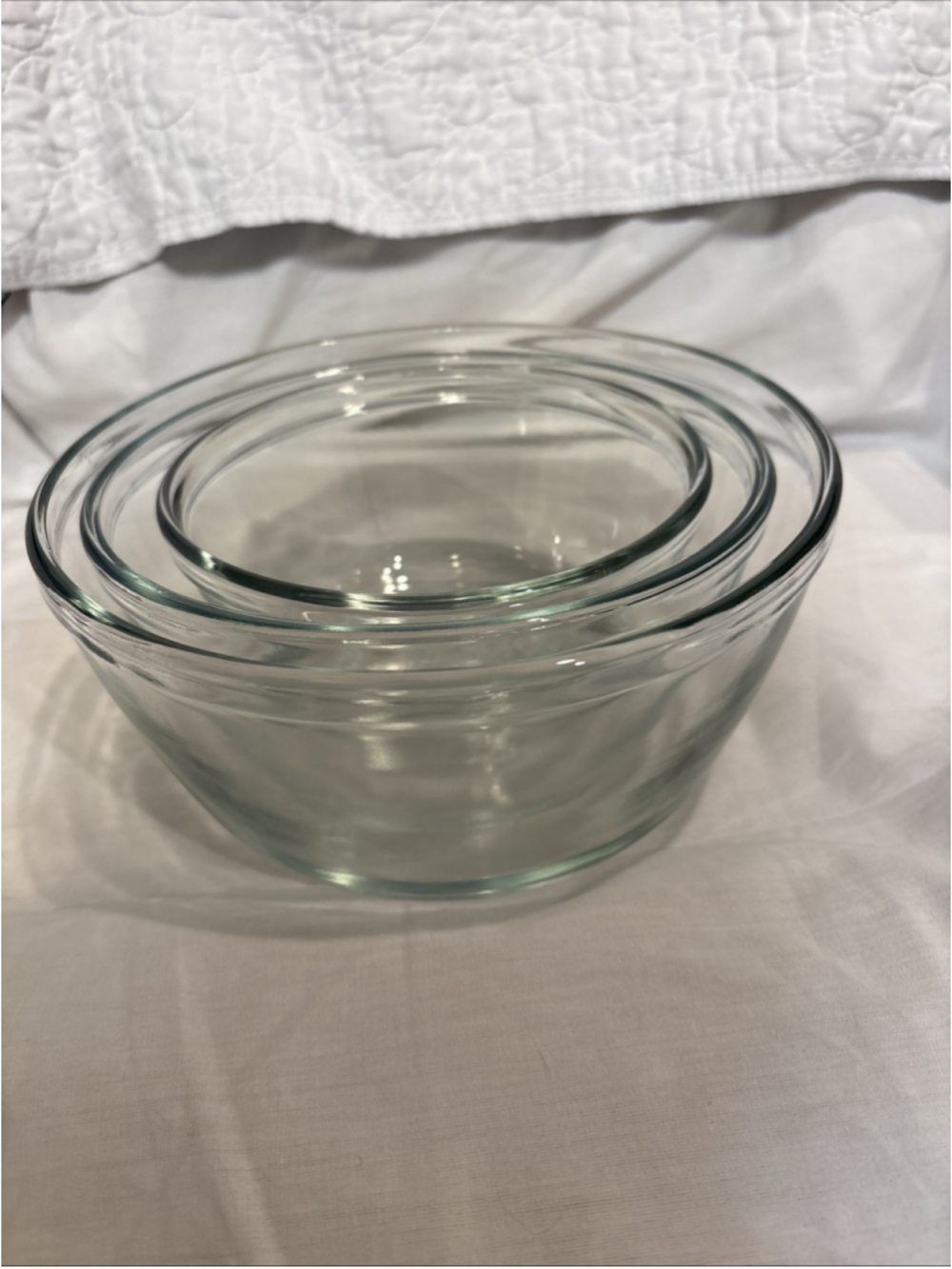 Vintage Anchor Hocking Ovenware Nesting Bowls (1 ,1.5 2.5 Quart) USA (1079)